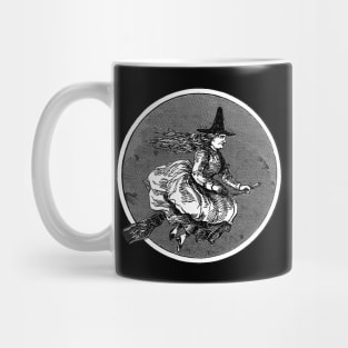 Vintage Witch on Broom Mug